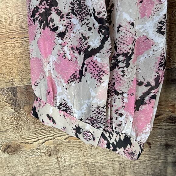 Walter Baker Zendaya Dress Handkerchief Hem Crop Sleeve Blushing Snake Size 8 - Picture 12 of 14